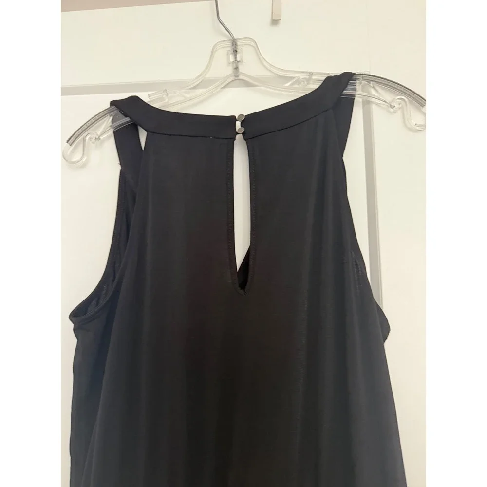Magnolia Grace Black Embroidered V-Neck Wide Leg Jumpsuit Womens Medium